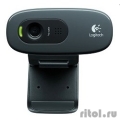 960-001063/960-000999 Logitech HD Webcam C270, {USB 2.0, 1280*720, 0.9MP разрешение матрицы,3Mpix foto, Mic, Black}  [Гарантия: 2 года]