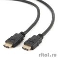 Кабель HDMI Gembird/Cablexpert , 1м, v1.4, 19M/19M, серия Light, черный, позол.разъемы, экран (CC-HDMI4L-1M)  [Гарантия: 3 месяца]