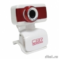 CBR CW 830M Red, Веб-камера с матрицей 0,3 МП, разрешение видео 640х480, USB 2.0, встроенный микрофон, ручная фокусировка, крепление на мониторе, длина кабеля 1,4 м, цвет красный  [Гарантия: 5 лет]