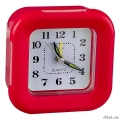 Perfeo Quartz часы-будильник "PF-TC-003", квадратные 9,5*9,5 см, подсветка, красные  [Гарантия: 1 год]