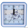 Perfeo Quartz часы-будильник "PF-TC-010", квадратные 14,8*14,8 см, подвес на стену, штурвал  [Гарантия: 1 год]