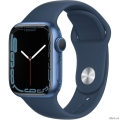 Apple Watch Series 7, 41 мм, корпус из алюминия синего цвета, спортивный ремешок «синий омут» [MKN13RU/A]  [Гарантия: 1 год]
