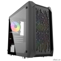 Powercase Alisio Micro X3B, Tempered Glass, 1х 120mm +2x 140mm 5-color fan, чёрный, mATX  (CAMIB-L3)  [Гарантия: 1 год]