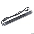 Cabeus PDU-6P-2IEC ���� ����������� ��� 19" ������, ��������������, 6 �������, 10 A, ��� �����������, ����������� ������, ���� 2 �, ����� IEC 320 C14  [��������: 2 ������]