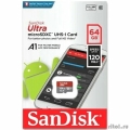 Micro SecureDigital 64GB SanDisk Ultra Class 10, UHS-I, R 140 ��/�, <SDSQUAB-064G-GN6MN> ��� �������� SD  [��������: 1 ���]
